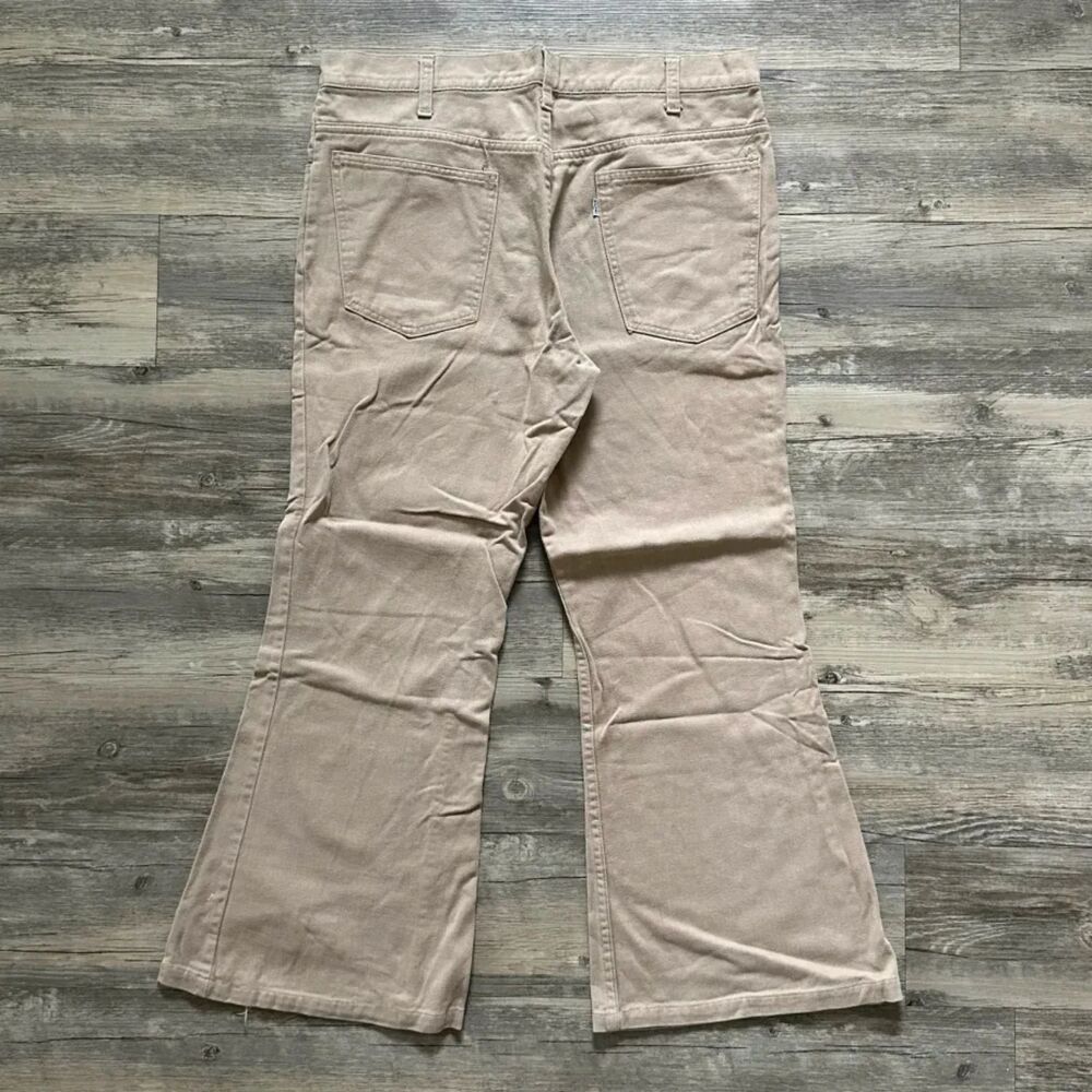 Vintage 60s Levi's White Tab Big E Flared Pants Size 35X28